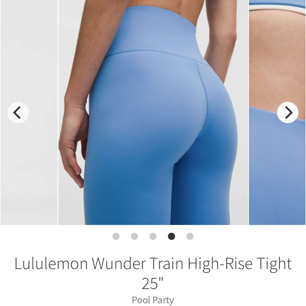 NEW with tags!! Lululemon Wunder Train High-Rise Tight 25" Pool Party Sz 10 - Picture 9 of 10